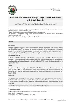 The Ratio of Second to Fourth Digit Length (2D:4D) in Children with Autistic Disorder
